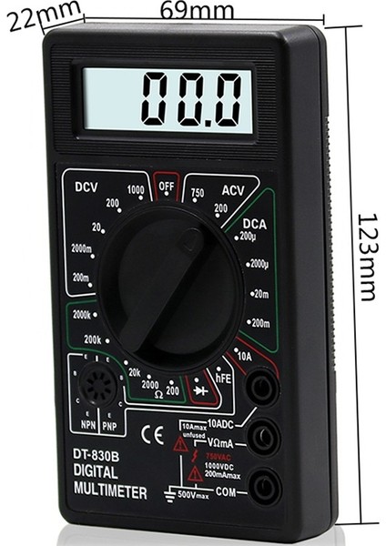 LCD Dijital Multimetre DT-830B Elektrik Voltmetre Ampermetre Ohm Test Cihazı Ac/dc 750/1000 V Amp Volt Ohm Test Cihazı Metre (Yurt Dışından)