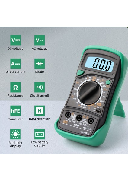Yıeryı Dijital Multimetre El Dc Ampermetre Ac/dc Voltmetre Ohm Gerilim Test Cihazı Arkadan Aydınlatmalı (Yurt Dışından) modelleri