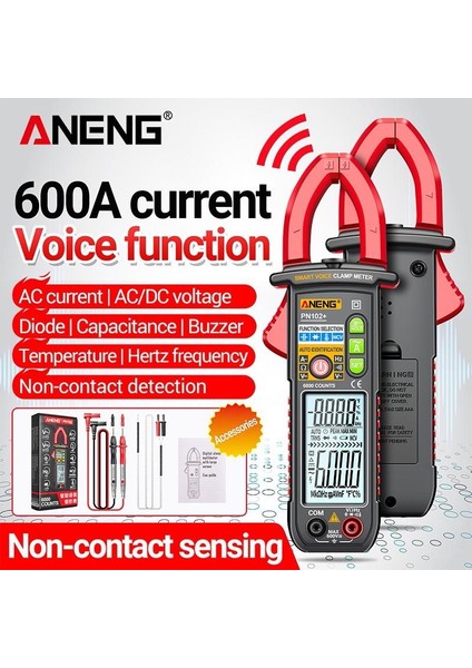 Aneng PN102 Ac/dc Gerilim Ölçer 6000 Sayım Ac Ampermetre Pens Metre Otomatik Değişen Akım Gerilim Pens Metre Elektrikli Aletler (Yurt Dışından)