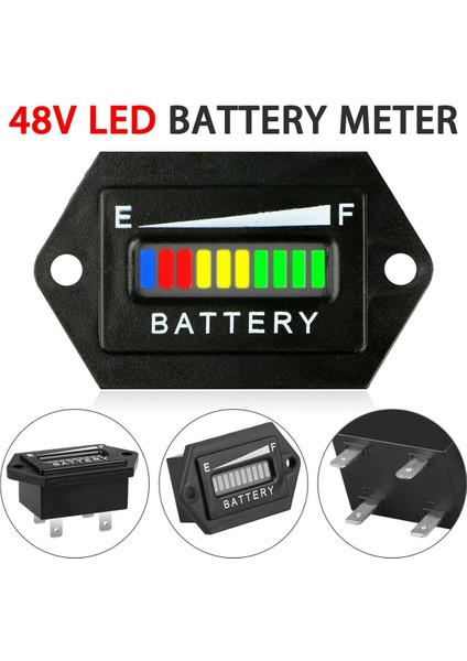 Golf Arabası Pilleri-1 x LED Göstergesi-Siyah (Yurt Dışından)