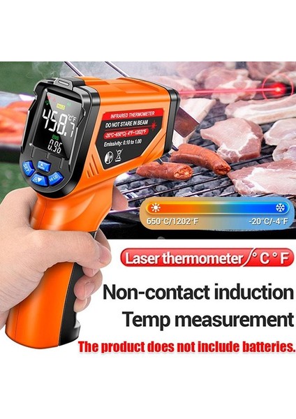 Aneng TH05 El Tipi Sıcaklık Tabancası Temassız Dijital Kızılötesi Termometre Ir Lazer Termometre -20°C~650°C / -4℉~1202℉ Yüksek Hassasiyetli Endüstriyel Pirometre (Yurt Dışından)