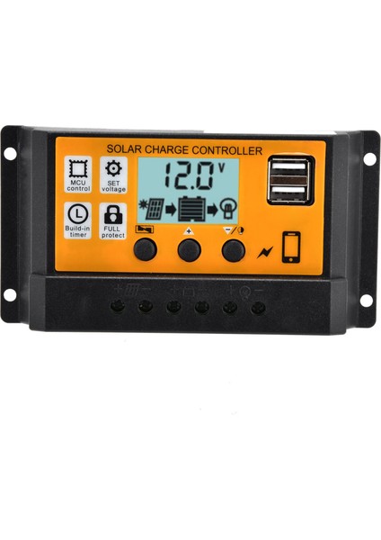 10A/20A/30A Solar Şarj Kontrol Cihazı 2 USB 3 Kademeli Pwm 12V/24V (Yurt Dışından)