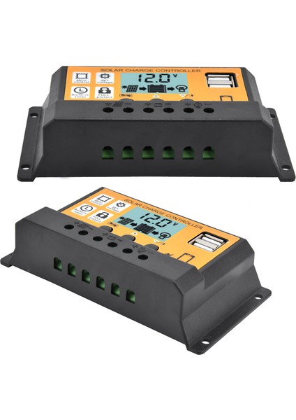 10A/20A/30A Solar Şarj Kontrol Cihazı 2 USB 3 Kademeli Pwm 12V/24V (Yurt Dışından)