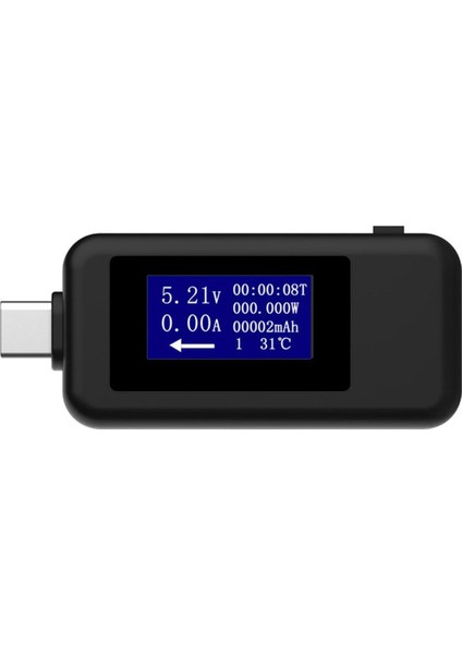 Tip-C Çok Işlevli Çift USB Voltmetre Test Cihazı Monitör Akım Gerilim Ölçer - Siyah, Beyaz (Yurt Dışından)