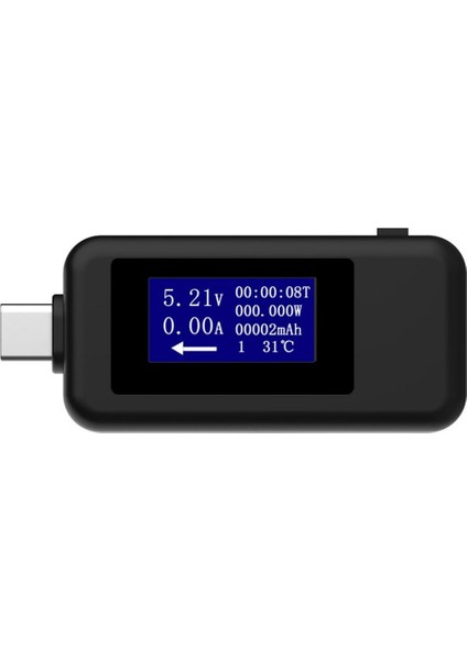Tip-C Çok Işlevli Çift USB Voltmetre Test Cihazı Monitör Akım Gerilim Ölçer - Siyah, Beyaz (Yurt Dışından)