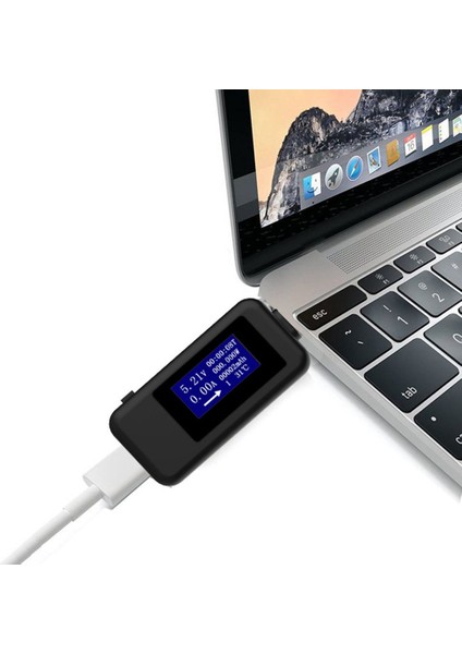 Tip-C Çok Işlevli Çift USB Voltmetre Test Cihazı Monitör Akım Gerilim Ölçer - Siyah, Beyaz (Yurt Dışından)