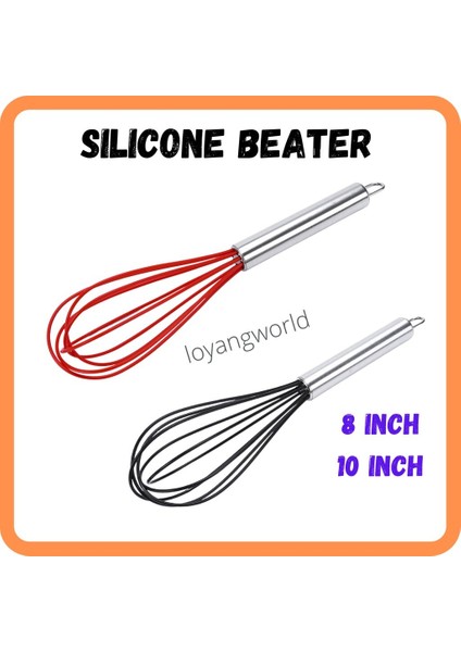 Silikon Yumurta Çırpıcı Manuel Çırpma Karıştırıcı Kek Unu 10 Inç 5 Hat Kalın Paslanmaz Çelik Saplar Pişirme Araçları (Yurt Dışından)