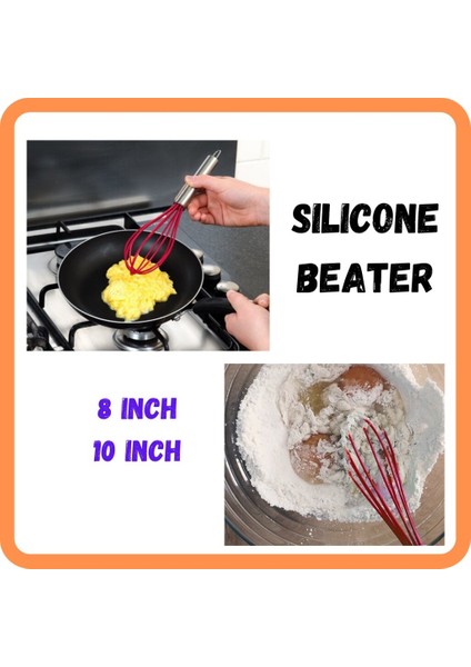 Silikon Yumurta Çırpıcı Manuel Çırpma Karıştırıcı Kek Unu 10 Inç 5 Hat Kalın Paslanmaz Çelik Saplar Pişirme Araçları (Yurt Dışından) fiyatları