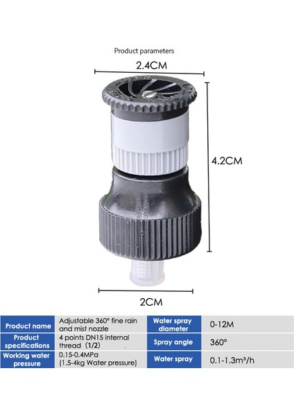 Bahçe Çim Sulama Nozulu Otomatik Sulama Karşılaşması Için Ayarlanabilir 360 ° Yağmurlama (Yurt Dışından)