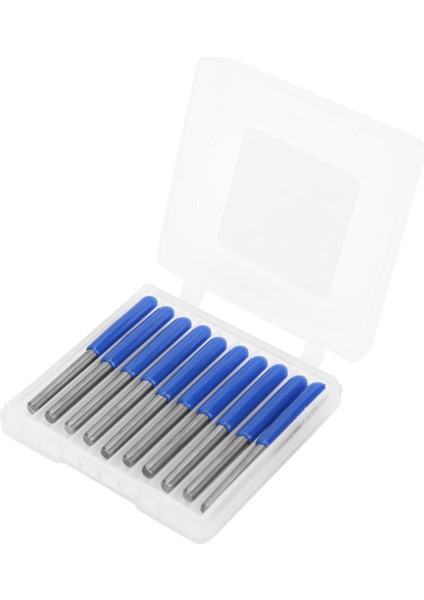 Qiba Tan 10 Adet V Şekilli Oyma Kesici 3.175 Saplı 2 Flüt Çimentolu Karbür Gravür Ucu (Yurt Dışından)