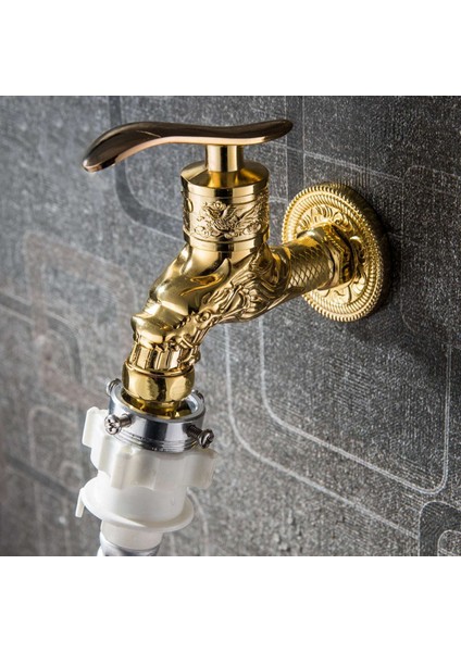 G1/2 Inç Açık Vintage Bahçe Duvara Monte Musluk Dekoratif Musluk Bibcock-Altın (Yurt Dışından) modelleri