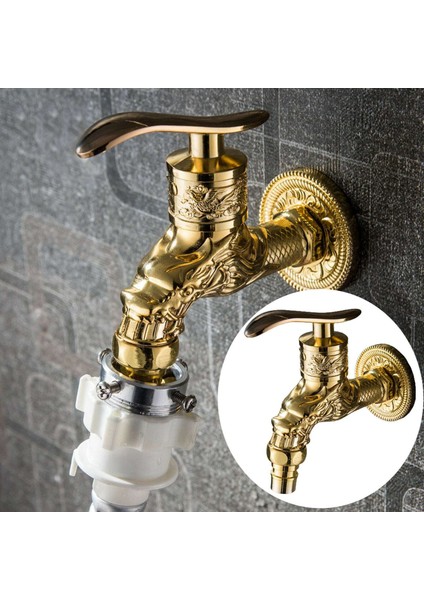 G1/2 Inç Açık Vintage Bahçe Duvara Monte Musluk Dekoratif Musluk Bibcock-Altın (Yurt Dışından) indirimleri
