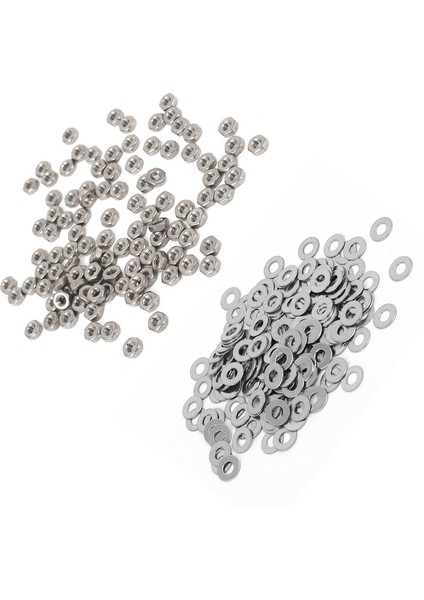 Metal CONTA-100 Adet * Altıgen Somun 200(+/-%2 Adet) * Düz Pul-Gümüş (Yurt Dışından) modelleri