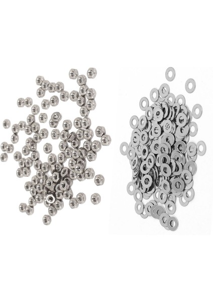 Metal CONTA-100 Adet * Altıgen Somun 200(+/-%2 Adet) * Düz Pul-Gümüş (Yurt Dışından) fırsatları