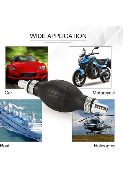 12MM Yakıt Pompası Aracı Hattı El Astar Ampul Gaz Benzinli Kauçuk Araba Transferi - Siyah (Yurt Dışından) modelleri