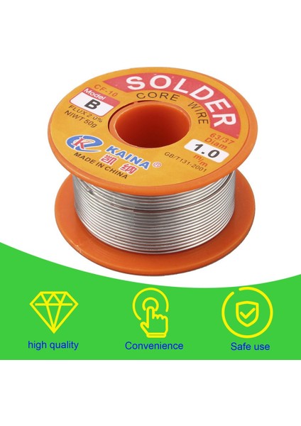 1mm Rosin Çekirdek Lehim 63/37 Kalay Kurşun Hattı Akı Kaynak Demir Tel Makarası - Gümüş Turuncu (Yurt Dışından) modelleri