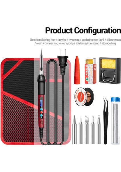 Aneng SL103 Sıcaklık Elektrikli Havya Kiti 13 Adet Ayarlanabilir Dijital Ekran Lehimleme Aracı Setleri (Yurt Dışından) modelleri