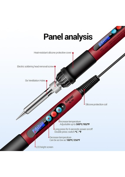 Aneng SL103 Sıcaklık Elektrikli Havya Kiti 13 Adet Ayarlanabilir Dijital Ekran Lehimleme Aracı Setleri (Yurt Dışından) fırsatları
