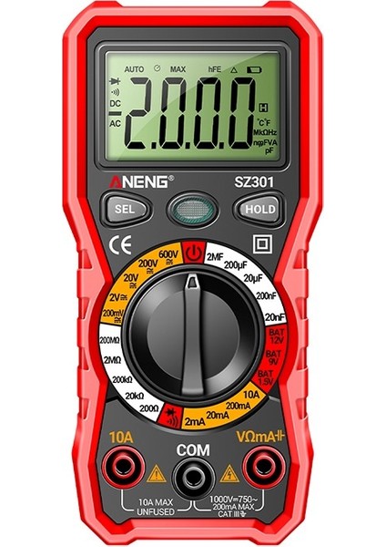 2000 Sayım Multimetre Ac ve Dc Gerilim Akım Direnç Kapasite Diyot Veri Saklama Dijital Multimetre (Yurt Dışından) fiyatları