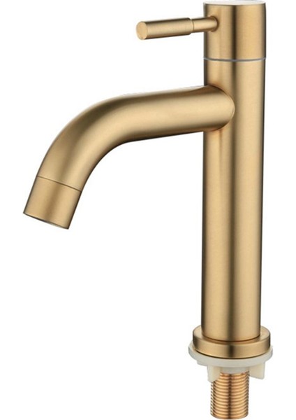 Fırça Altın Tek Soğuk Havza Musluk 304 Malzeme Havzası Mikser Banyo Lavabo Sı Su Yıkama Mikser Dokunun (Yurt Dışından)