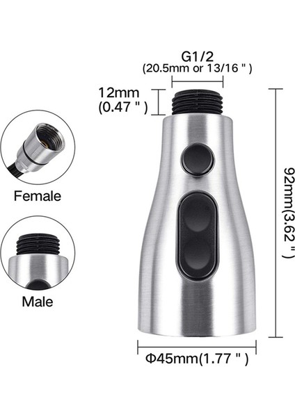 Adet Mutfak Lavabo Aşağı Çekin Musluk Püskürtme Başlığı Memesi Dışarı Çekin Hortum Püskürtücü Yedek Parça Musluk Başlığı Krom ve Nikel (Yurt Dışından) modelleri