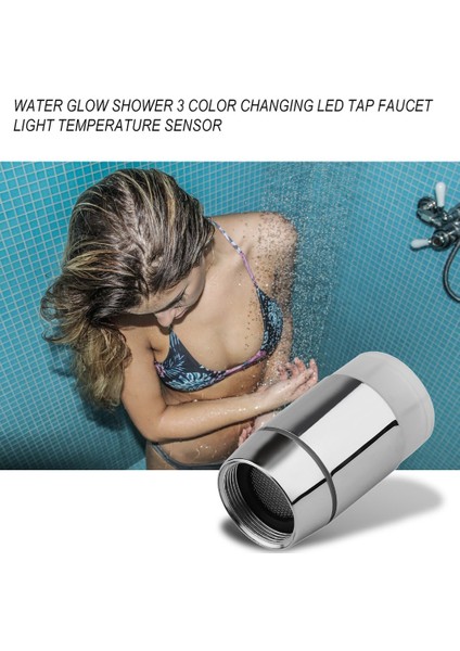 Su Glow Duş 3 Renk Değişen LED Musluk Musluk Işık Sıcaklık Sensörü (Yurt Dışından) fırsatları