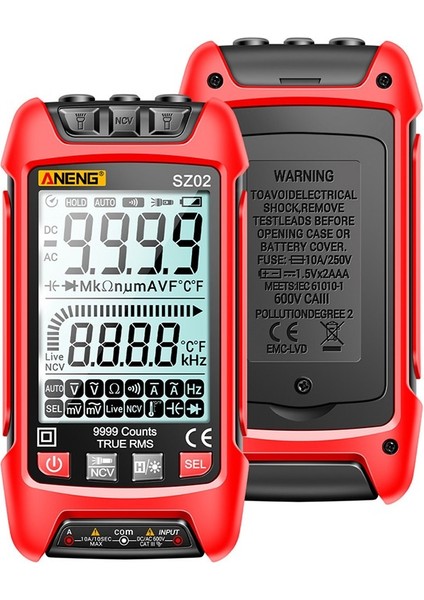 Dijital Multimetre 9999 Sayısı Evrensel Metre Elektrik Sayacı Test Cihazı Multitester Sıcaklık Ac/dc Gerilim Ölçer Diyot Ampermetre Direnç Ölçer Voltmetre (Pilsiz) (Yurt Dışından) fiyatları