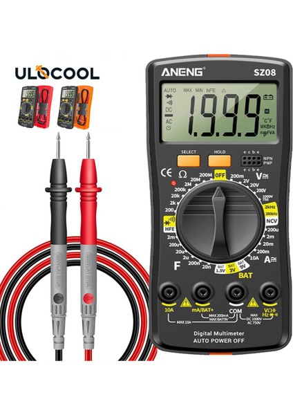 Dijital Multimetre Ultra-Ince Depolama Profesyonel Multimetre Otomatik Voltmetre Ac Dc 220V Direnç El Test Cihazı (Yurt Dışından)
