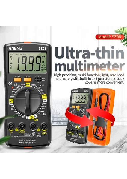 Dijital Multimetre Ultra-Ince Depolama Profesyonel Multimetre Otomatik Voltmetre Ac Dc 220V Direnç El Test Cihazı (Yurt Dışından) modelleri