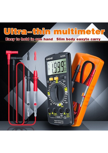 Dijital Multimetre Ultra-Ince Depolama Profesyonel Multimetre Otomatik Voltmetre Ac Dc 220V Direnç El Test Cihazı (Yurt Dışından) fırsatları