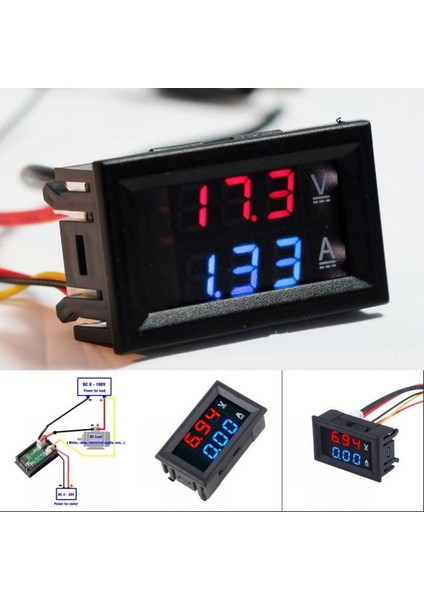 Dc 100V 10A Voltmetre Ampermetre LED Çift Dijital Volt Amp Metre Ölçer (Yurt Dışından)