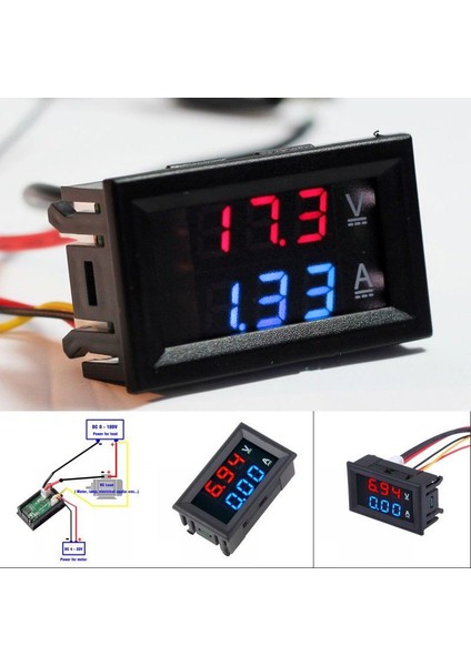 Dc 100V 10A Voltmetre Ampermetre LED Çift Dijital Volt Amp Metre Ölçer (Yurt Dışından) fırsatları