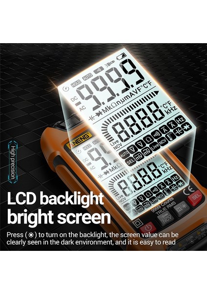 Aneng SZ02 Akıllı Dijital Multimetre 6000 Sayım True Rms Oto Elektrik Kapasite Ölçer Sıcaklık Direnci Transistör Test Cihazları (Yurt Dışından) indirimleri