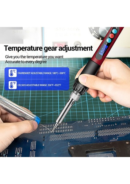 Aneng Ayarlanabilir Sıcaklık Elektrikli Havya Seti 13 Adet SL103 Dijital Ekran Lehimleme Aleti Setleri 180°C~500°C/356°F~932°F (Yurt Dışından) indirimleri