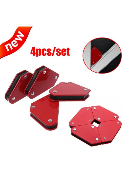 [fun Lıve] HANDTOOLS001-9LBS Mini 4 Parça Set Kaynak Mıknatısı Açı Aracı Kaynak Aksesuarları (Yurt Dışından)