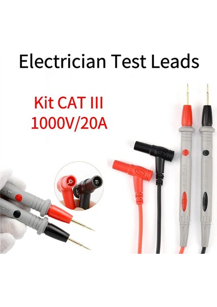 Evrensel Multimetre Test Kablosu Ac Dc 1000V 20A Cat Iıı (Yurt Dışından)