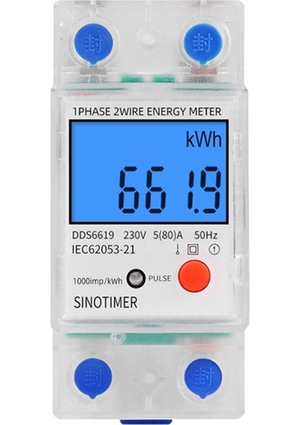 Sınotımer DDS6619-012 Ac 220 V 80A LCD Dijital Arka Işık Tek Fazlı Enerji Ölçer Kwh Tüketim Ölçer Wattmetre (Yurt Dışından) fiyatları