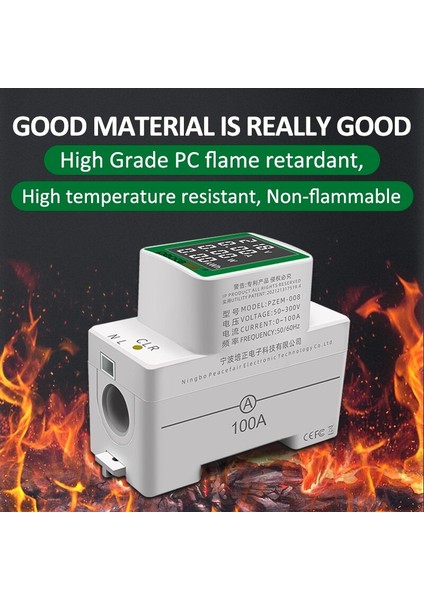 Pzem Ac Din Ray Ölçer Ac 50V-300V 100A Arka Işık Dijital Wer Voltmetre Ampermetre ve LCD ile Ekran (Yurt Dışından) fırsatları