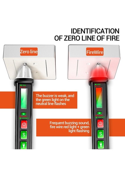 Aneng Temassız Ac Gerilim Test Cihazı Gerilim Test Cihazı Kalem Ayarlanabilir Hassasiyet ile LCD Ekran LED El Feneri Buzzer Alarm Çift Aralık 12V-1000V (Yurt Dışından)
