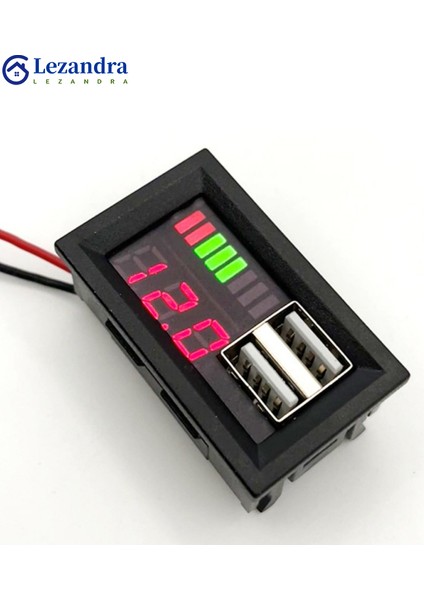 Ayak Koltukled Dijital Ekran Voltmetre Mini Gerilim Ölçer Kurşun-Asit Akü Dc 24V/12V 5V Adım Aşağı Modülü Çift USB Bağlantı Noktaları (Yurt Dışından)