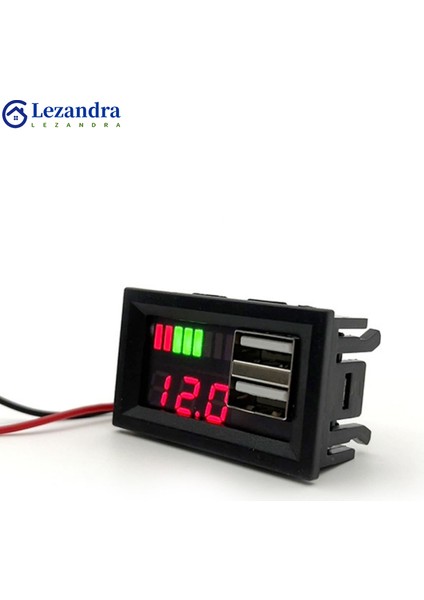 Ayak Koltukled Dijital Ekran Voltmetre Mini Gerilim Ölçer Kurşun-Asit Akü Dc 24V/12V 5V Adım Aşağı Modülü Çift USB Bağlantı Noktaları (Yurt Dışından)