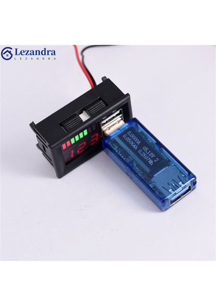 Ayak Koltukled Dijital Ekran Voltmetre Mini Gerilim Ölçer Kurşun-Asit Akü Dc 24V/12V 5V Adım Aşağı Modülü Çift USB Bağlantı Noktaları (Yurt Dışından)