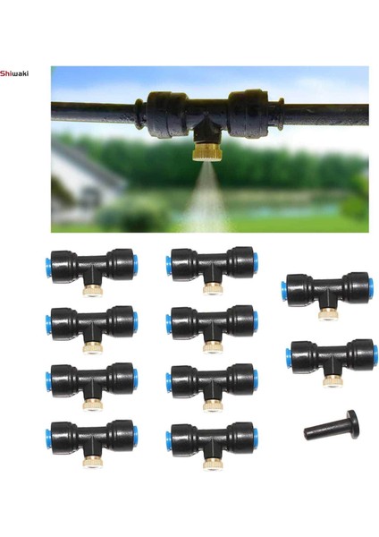 10SET Misting Nozulları Dış Mekan Püskürtme Soğutma Sistemi Nozulları Kiti (Yurt Dışından)