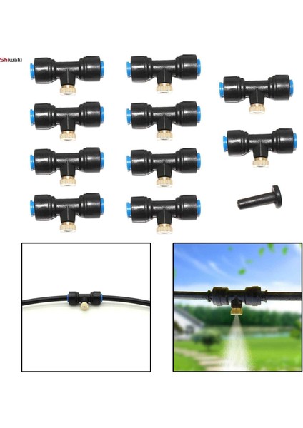 10SET Misting Nozulları Dış Mekan Püskürtme Soğutma Sistemi Nozulları Kiti (Yurt Dışından)