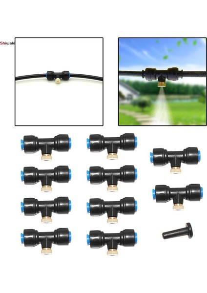 10SET Misting Nozulları Dış Mekan Püskürtme Soğutma Sistemi Nozulları Kiti (Yurt Dışından)