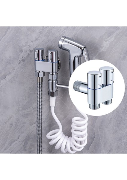 Mini Çok Fonksiyonlu Musluk Pirinç 1'den 2 Çıkışa Çift Kontrol Çamaşır Makinesi Çamaşır Makinesi ve Tuvalet Için Krom Musluk-B (Yurt Dışından) indirimleri