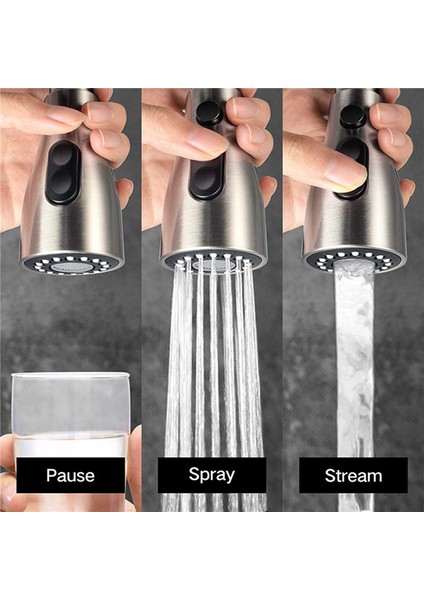 Namuny 2x Mutfak Lavabo Aşağı Çekin Musluk Püskürtme Başlığı Memesi Dışarı Çekin Hortum Püskürtücü Yedek Parça Musluk Başlığı - Krom (Yurt Dışından) indirimleri