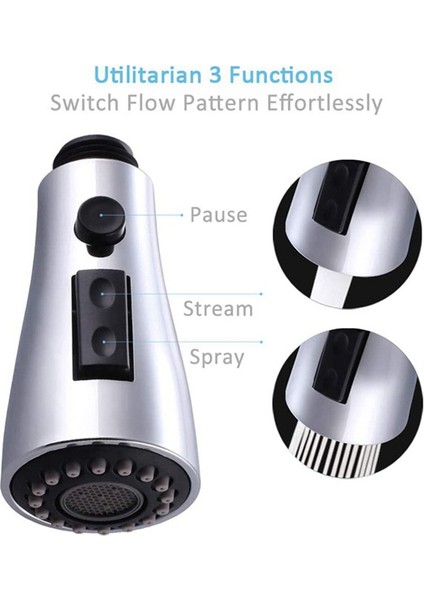 Bradoo 2x Mutfak Lavabo Aşağı Çekin Musluk Püskürtme Başlığı Memesi Dışarı Çekin Hortum Püskürtücü Yedek Parça Musluk Başlığı - Fırçalanmış Nikel (Yurt Dışından) indirimleri