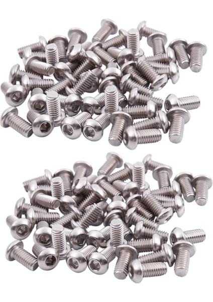 M6X12MM Paslanmaz Çelik Altıgen Soket Düğme Başlı Vidalar 50 Adet (Yurt Dışından)