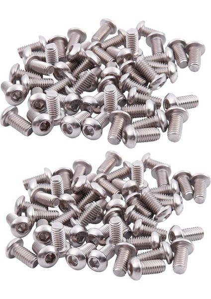 M6X12MM Paslanmaz Çelik Altıgen Soket Düğme Başlı Vidalar 50 Adet (Yurt Dışından)